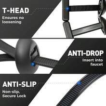 100Pcs Heavy Duty Nylon Cable Ties With Lock, Self-Locking Zip Ties With Mounting Button And Nail Design, Durable Plastic Cable Tie For Automotive Underbody, Bumper, Trunk Cover, Daily Cable Management, Strong Fixing Material For Home, Garage, And Industrial Use - Heavy Duty Nylon Cable Ties - View 4