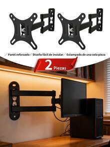 2 piezas Colgador de TV plegable para interiores RV, soporte para Monitor de 10 A 26 ulgadas,Soporte de Pared para TV de Movimiento Completo Compatible con TVs de 10-26 "con e Inclinación, Ajuste sin Herramientas, Brazo Articulado de Alta Resistencia,Apto para Pantallas de hasta 12KG - Instalación para Cine y Pantallas Anchas, elevador de techo para coche, cocina ajustable, comedor, caravana, habitación, soporte para TV - 2 piezas - Ver 2