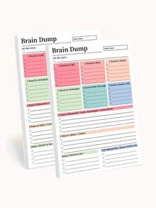 可撕式待办事项清单笔记本，助您理清思路 | A5 计划本，高效计划工具，简约风格笔记本，带日期和时间页，光滑纸张 - 多色 - 查看 6