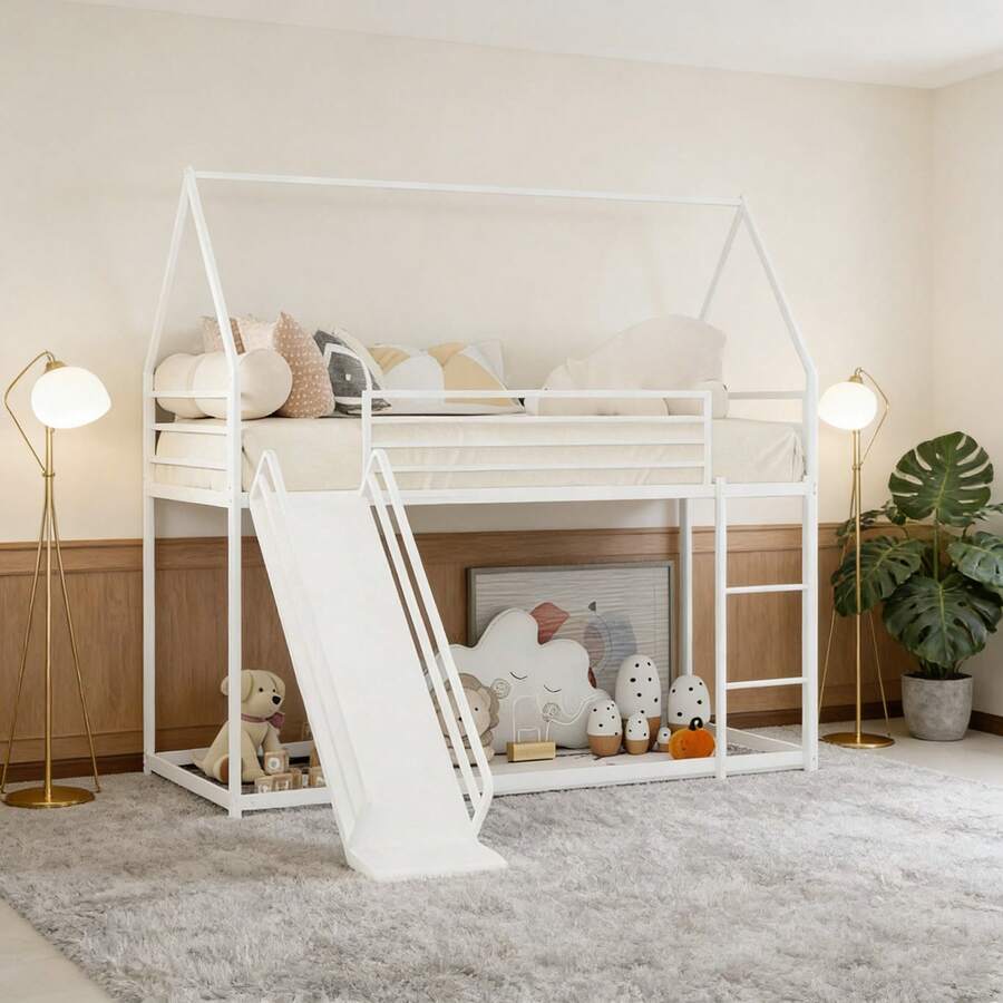 Kids Bed Frames, Headboards & Footboards - White + Iron + Bedroom - View 1