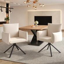 Dining Chairs - Beige + Linen - View 12