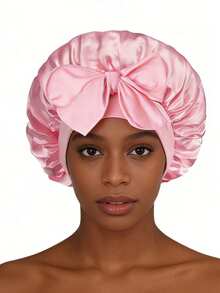 1/2/3pcs Silk Sleep Cap, Satin Hair Cap, Soft Elastic Silk Sleep Cap, Curly Hair Silk Hair Cover (Black & Gold) - Multicolor - View 14