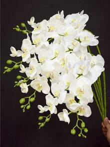 10pcs 70cm Artificial Orchid Stems, 9pcs Realistic Texture Phalaenopsis Orchid Flower Heads, Classic Style Artificial Orchid Bouquet, Decorative Silk Orchid Flowers, Suitable For Living Room Home Decor, Hotel Wedding Floral Arrangement, Chinese New Year, Valentine's Day And Mother's Day Gift For Girlfriend And Mother, Birthday And Graduation Gift - White - View 14