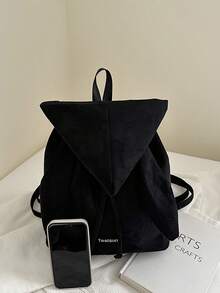 2023 New Casual Large Capacity Rabbit Ear Backpack, Versatile Commuter Backpack, Retro Style For Spring & Autumn - Black - View 7