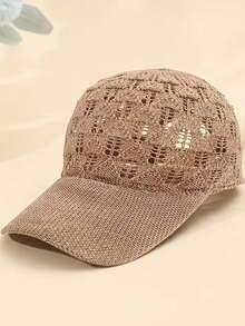 1pc Mesh Baseball Cap, Versatile Hat, Hollow Mesh Summer Hat, Breathable Cap - A - View 10