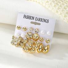 VKME 18件套金属材质蝴蝶结不对称卡片耳环 - XH92825187-88 - 查看 6