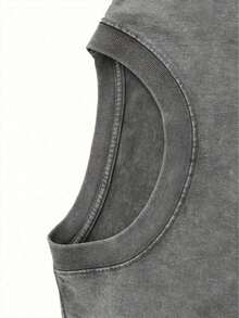 [100% Algodón] Camiseta de nueva colección de verano 2026, estilo vintage urbano. Sencillo y Versátil, Novedoso y a la Moda, Holgado y Cómodo, Tops de Mujer, Cómodos y Elegantes - Gris - Ver 3