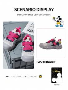Disney 1 Pair  Collaboration Children's Sneakers, Suitable For Daily Wear, Festivals, Sports, Outdoor Activities, Comfortable, Non-Slip, Breathable (Boys' Sneakers, Boys' Skate Shoes, Children's Sneakers, Girls' Sneakers, Girls' Skate Shoes) - Hot Pink - View 7
