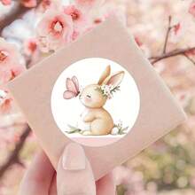 Bộ 6/30/60 miếng dán tròn đáng yêu với hình thỏ vẽ màu nước và vương miện bướm, hoàn hảo để gói quà theo chủ đề mùa xuân, trang trí theo phong cách tự nhiên, miếng dán giấy chất lượng cao phù hợp cho lễ Phục sinh, sinh nhật và đám cưới, những miếng dán dễ thương cho đêm giao thừa mùa xuân. - Nhiều màu - Xem 1