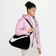 Nike 耐吉 時尚休閒標誌性Logo 托特包單肩常規 女款 - 黑色 - 查看 3