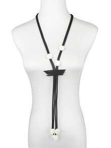 MARLIWOO 1件简约长款手工流苏项链，经典几何吊坠配饰，适合女性日常佩戴 - 彩色 - 查看 21