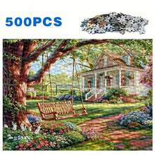 500/1000pcs For Adults Jigsaw Puzzle - Challenging Large-Scale Brain Teaser With Complex Patterns, Portable Box For Family Game Night, /Christmas/Halloween Gift For Adults & Puzzle Lovers (500 Or 1000pcs) 1000-Piece Vibrant Scenic Art Paper Puzzle For Adults – Relaxing Brain Teaser, Ultimate Stress-Buster, Luxury Holiday Gift Idea - 彩色 - 查看 1
