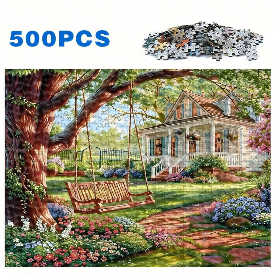 500/1000pcs For Adults Jigsaw Puzzle - Challenging Large-Scale Brain Teaser With Complex Patterns, Portable Box For Family Game Night, /Christmas/Halloween Gift For Adults & Puzzle Lovers (500 Or 1000pcs) 1000-Piece Vibrant Scenic Art Paper Puzzle For Adults – Relaxing Brain Teaser, Ultimate Stress-Buster, Luxury Holiday Gift Idea - 彩色 - 查看 1