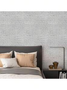 1 Roll Grey Faux Linen Peel And Stick Wallpaper, Self-Adhesive Removable Wallpaper For Furniture, Cabinet, Wall, Countertop Renovation, Waterproof And Durable, Easy To Apply Vinyl Wallpaper, 15.7 Inches X 118.1 Inches - B-Grey - View 7