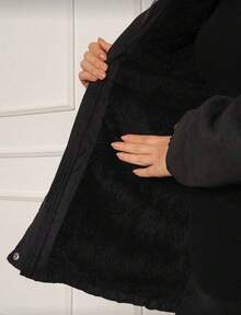 Women's Lined Twill Parka - 黑色 - 查看 4