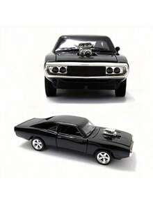 1个道奇汽车模型摆件，合金模型车，多功能，车门可活动开启，生日礼物，圣诞礼物，万圣节礼物，完美礼物，文具，减压球 - 黑色 - 查看 7