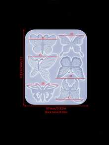 1Pc Butterfly DIY Pendant Silicone Molds, Resin Casting Molds, For UV Resin, Epoxy Resin Jewelry Makings, 116x95x4mm - White - View 8