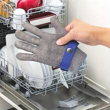 2 Stücke / 1 Set hochwertige Nylon- und Stahlseil-Angelhandschuhe, leicht, strapazierfähig und bequem für Küche, Badezimmer, Toilette und Outdoor - Blau - Übersicht 3