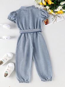Young Girl 2pcs/Set Jumpsuit Section, Summer - Royal Blue - View 2