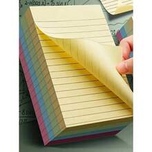 100/200sheets Line Sticky Notes 4 Colors Portable Student Note Marker Writing Sticky Notes, Self-Adhesive Easy To Apply Notepad Office, Home, School Big And Small Two Styles, Office Small Helper Back To School - Multicolor - View 2