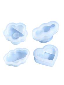 1pc Love Cloud Plum Blossom Shaped Silicone Mold, Insert Card Base Silicone Mold, Suitable For Diy Resin Crafts Card Stand/Photo Display Stand, Message Clip - White - View 10
