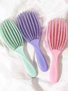 Hollow Shell Comb, Fluffy & Smooth, Anti-Static & Hair-Friendly, Scalp Massage, Boar Bristle Brush, Suitable For Wet & Dry Hair - Multicolor - View 6