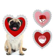 1pc Red&Pink The Wedding Season Music Festival Day Adjustable Red Heart-Shaped Dog And Cat Costumes | Cute Pet Hats For Birthdays, And Festivals, Polyester Party Photo Booth Props - Multicolor - View 4