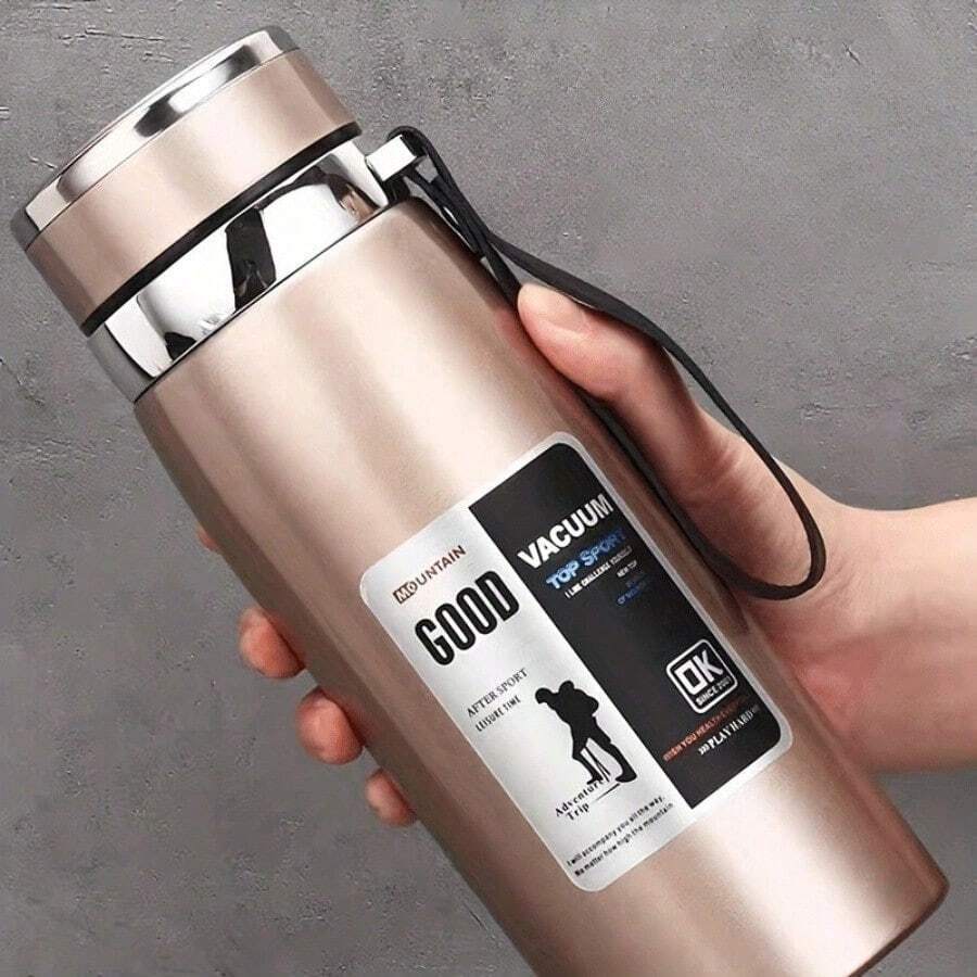 1000ml Large Capacity Insulated Cup For Outdoor Travel And Camping - Keep Your Drinks Hot Or Cold All Day&Large Capacity-Suitable For Gym, Bicycle, Camping, Hiking And Other Outdoor Sports Men And Women Suitable For Christmas, Valentine'S Day - golden - 查看 1