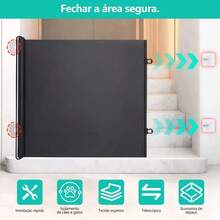 Puerta De  Retráctil Para Bebés Expandible 78x130cm - Negro014 - Ver 3