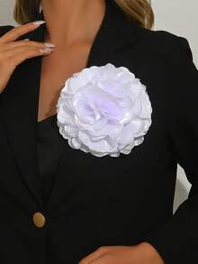 1 chiếc ghim cài áo hoa thanh lịch, ghim cài áo hoa bằng vải thiết kế tối giản thời trang, phù hợp cho phụ nữ đeo hàng ngày, dự tiệc cưới, tiệc tùng, dạ hội và bất kỳ dịp nào. - trắng - Xem 6