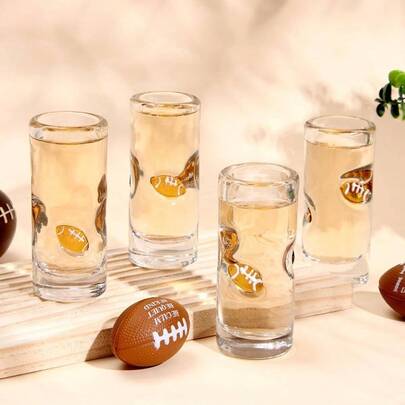 4 Pcs Cherry Shot Glasses - 2.8 Oz Cute Shot Glasses With Heavy Base Tequila, Whiskey, Vodka, Gin - Bar, Home Restaurant Party Supplies