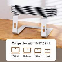 Laptop Tablet Stand Metal Portable Riser Bracket Hold Desk Table Mount 11"-17" - Silver - View 10