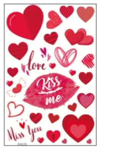 浪漫情人节贴纸，家居、窗户情人节氛围装饰贴纸。表达爱意的冰箱、墙壁、玻璃窗装饰贴纸。