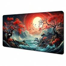 1件装水墨樱花宝塔风景大号鼠标垫桌面垫电脑配件游戏垫办公地毯鼠标垫 - 多色 - 查看 20
