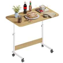 mesa de restauranteMUBSON Mesa Portatil con Altura Ajustable y Ruedas con 80x40 cm y Altura de 88 cm para Laptop Azper. Desayunador para Cama o Sillon. Overbed Table Cafe - 80x40 centímetros - Ver 1