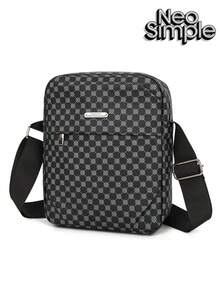 TIANDINGYU Fashion Men's Sling Bag, PU Jacquard Pattern Crossbody Bag, Work Commute Bag, Valentine's Day/Holiday Gift, Large Capacity, Multi-Compartment, With Zipper Pocket, Fits 10-Inch Tablet - Multicolor - View 3