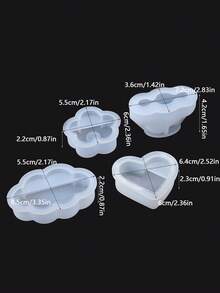 1pc Love Cloud Plum Blossom Shaped Silicone Mold, Insert Card Base Silicone Mold, Suitable For Diy Resin Crafts Card Stand/Photo Display Stand, Message Clip - White - View 2