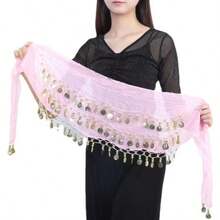 一件手工制作的多色人像金属布腰裙，装饰性肚皮舞裙，略带做旧效果，锚形图案，适合舞台表演。波西米亚风、复古风、派对、夜生活、海滩装扮、节日服装及配饰 - 彩色 - 查看 19