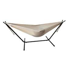 Hamaca Mexicana 100% Algodón Beige Especial para Soporte Estilo Tradicional Mexicano para Exterior e Interior Soporte No Incluido - Beis - Ver 3