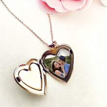 Customized Photo Heart Pendant Necklace, Personalized Photo Pendant Necklace, Heart Pendant Necklace Gift - Nhiều màu - Xem 10