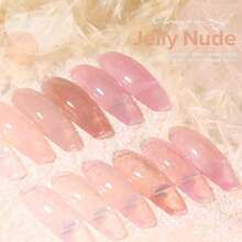 Larvall Beautpal Jelly Gel Nail Polish Set Sheer Nude Jelly Pink Gel Polish Transparent Gel Polish Set For Salon Gel Manicure And Nail Art DIY At Home 8ML 6PCS - ColorD - 查看 2