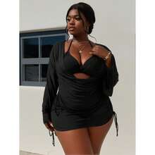 Women's Swimsuit Set Beach Vacation Bikini Sun Protection Swimwear Slimming Tummy ControlPlus Size Bathing Suit - 多色2289 - 查看 2