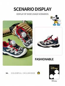 Disney 1 双米奇联名儿童运动鞋，适合日常穿着、节日、运动、户外活动，舒适、防滑、透气（男童运动鞋、男童滑板鞋、儿童运动鞋、女童运动鞋、女童滑板鞋） - 灰色 - 查看 7