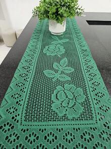 Caminho de Mesa Passadeira de Mesa em Renda 150x40cm QUALIDADE - Verde - Visão 3