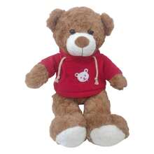 Muñeco Oso de Peluche con sudadera estilo kawaii de 30 cm Suave y Esponjoso – Animales Tiernos, Juguete Apto para Niños, Decoración de Habitación, Ideal como regalo, o compañero para dormir - Rojo - Ver 1