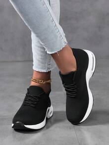 Women Sports Shoes - Black and White - View 4