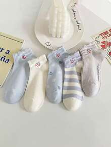 5 Pairs Cute Cartoon Funny Women's Ankle Socks, Spring/Summer - Multicolor - View 6