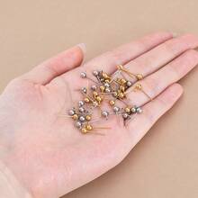 20颗不锈钢球形耳钉，金色圆珠耳环带吊坠，DIY耳环配件首饰制作材料 - 不銹鋼圓珠耳環 - 查看 7