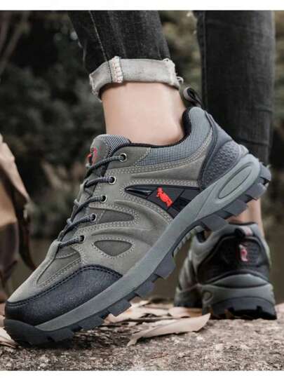 加大码男士徒步鞋，户外登山鞋，登山运动鞋，双层抓绒+TPR鞋面，系带防滑橡胶鞋底，适合户外徒步、狩猎等各种活动，四季皆宜