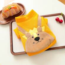 1 bộ quần áo thú cưng, quần áo cho chó mèo, áo hoodie hoạt hình dễ thương, thoải mái cho chó con và chó nhỏ - hình sư tử - Màu vàng - Xem 14